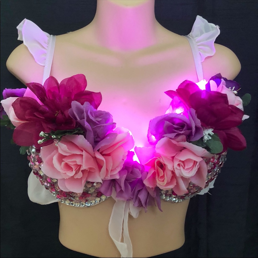 Rave EDC LED Light Up Flower Bra